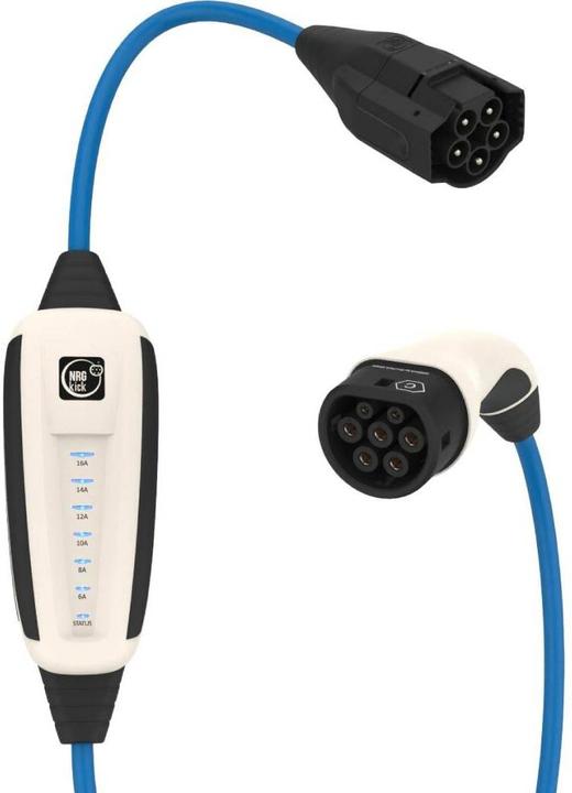 Actual product image NRGkick Mobile Wallbox 16A 10m Pure (weiss, 11 kW, 10 Meter Kabel, WLAN + Bluetooth) (Type 2, 11 kW, 16 A, Hard wired)