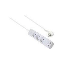 Thumbnail - Helos, Steckdosenleiste, Steckdosenleiste ADVANCED, 3-fach, USB-Charger weiss, 1,5m, mit Schalter Robustes ansprechendes...