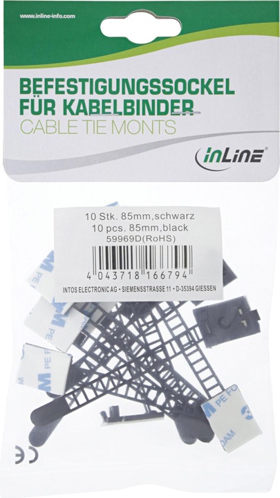 Actual product image InLine Cable tie bundle clamp (Plastic cable ties, 85 mm, 10 pcs.)