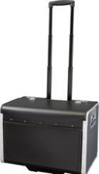 Actual product image Alassio briefcase PARMA, imitation leather, black lockable trolley system, reinforced aluminium