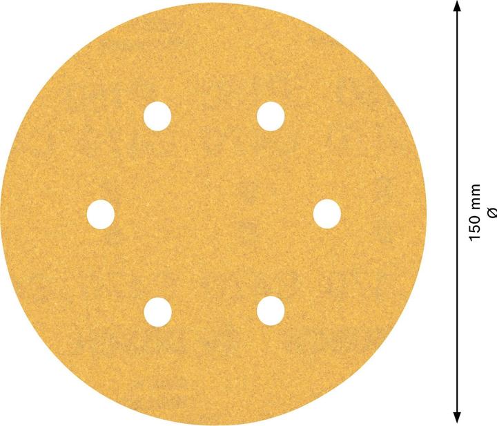 Actual product image Bosch Professional Zubehör Expert C470 Sandpaper with 6 holes for random orbital sander, 150 mm, G 150, 50 pcs. (150)