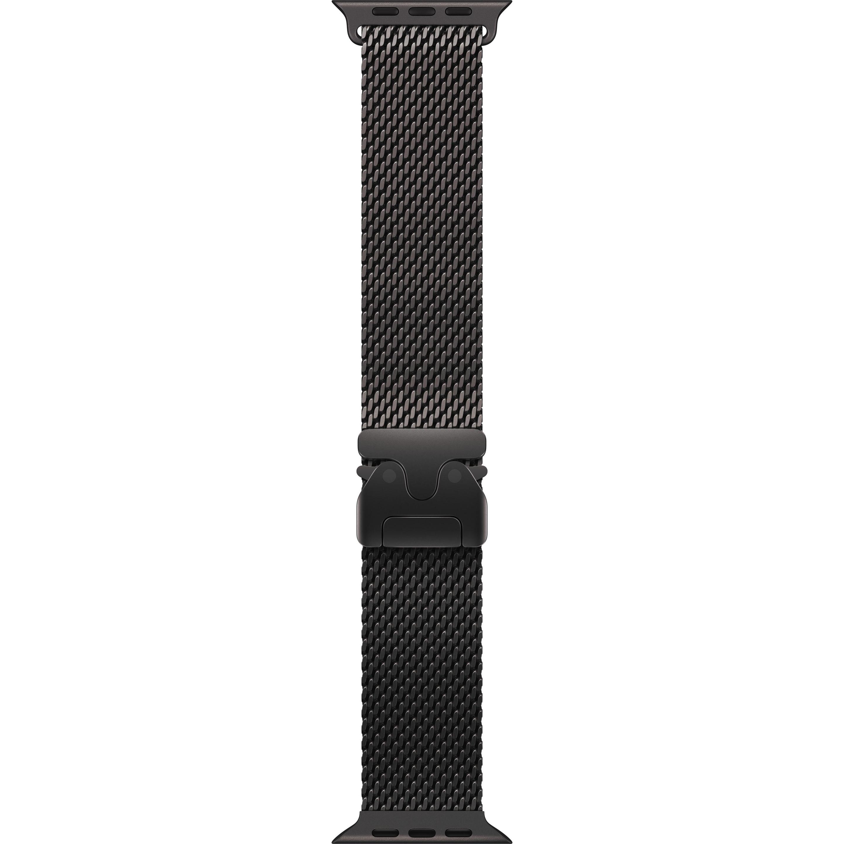 Apple Black Titanium Milanese Loop (49 mm, 95% recyceltes Titan), Uhrenarmband, Schwarz