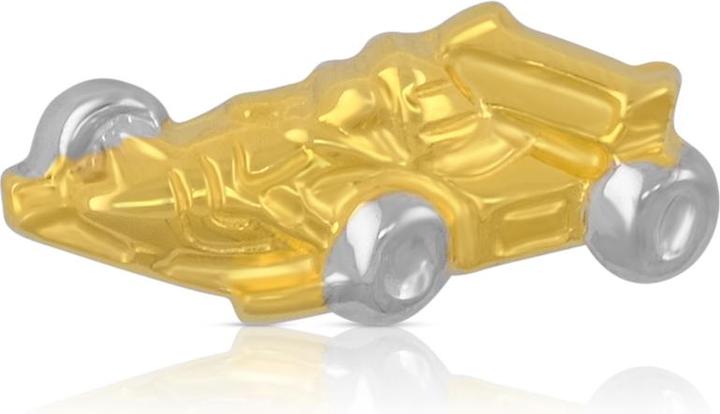 Actual product image Muau Single ear studs formula 1 bicolor yellow/white gold 750, 6x11mm (750, White gold, 18K yellow gold)
