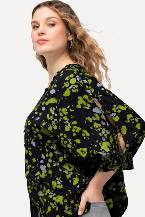 Produktbild Ulla Popken Bluse, Punkte, A-Linie, Rundhals, Langarm (58)