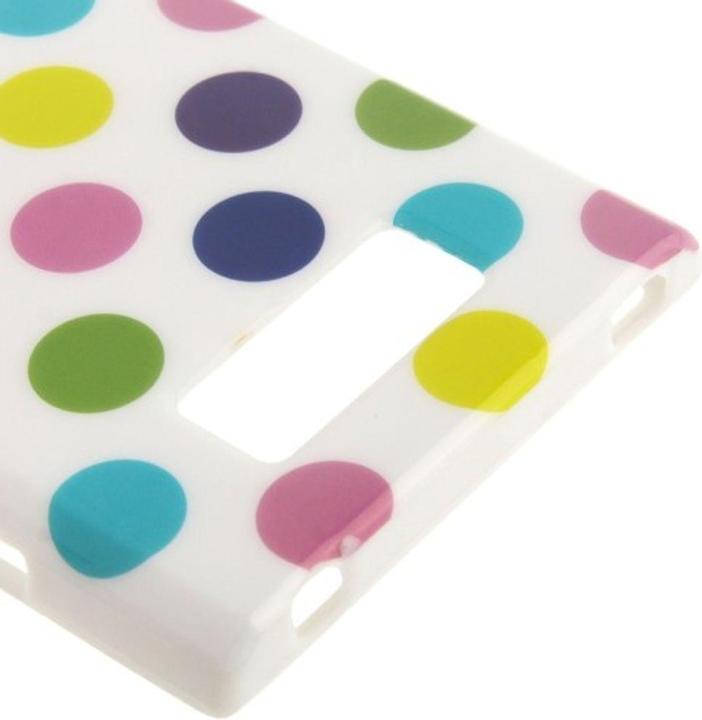 Produktbild König Design Schutzhülle TPU Punkte Case für Handy LG Optimus L7 / E705 weiss/bunt (LG Optimus L7)