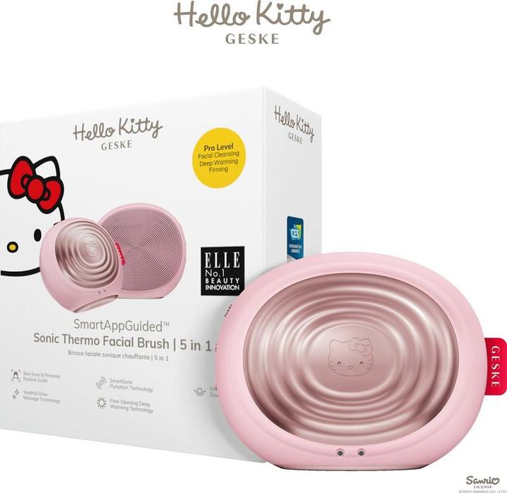 Konjac Sponge x Hello Kitty | SmartAppGuided Sonic Thermo Facial Brush | 5 in 1 | Huidreiniging | Reinigingsborste