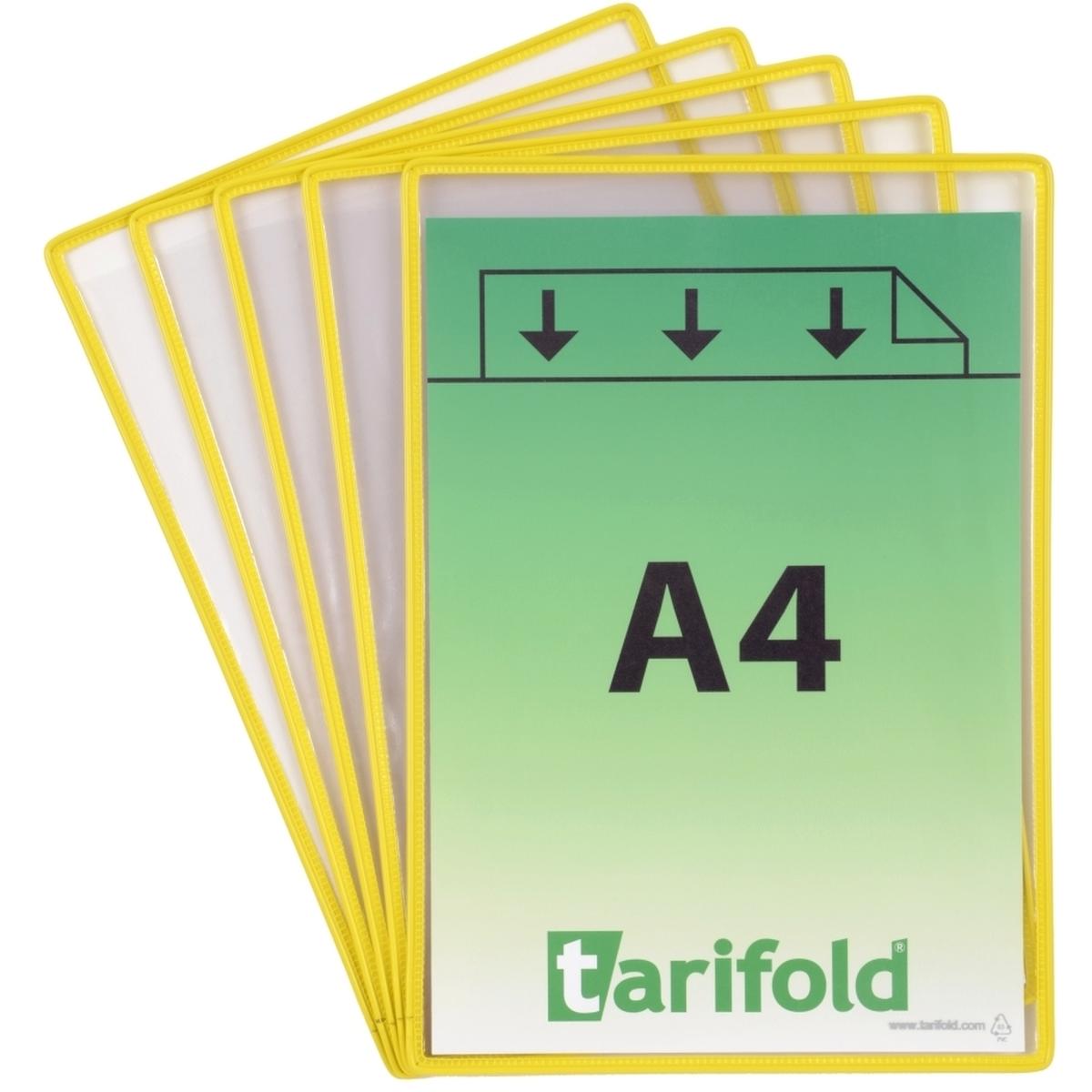 Tarifold, Informationsschild, Klarsichttafel standard A4 gelb 5 Stück