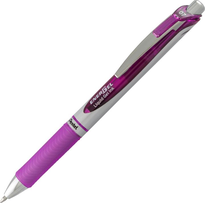 Pentel Gel rollerball EnerGel XmRT, set of 4, fancy colours (Blue, multicolour, Orange, Rose, Silver, Violet, 4x)
