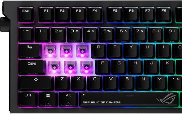 Produktbild ASUS klávesnice ROG Strix Morph 96 WL, Mechanická, Bezdrátová, US, černá (DE, Kabelgebunden, Kabellos)
