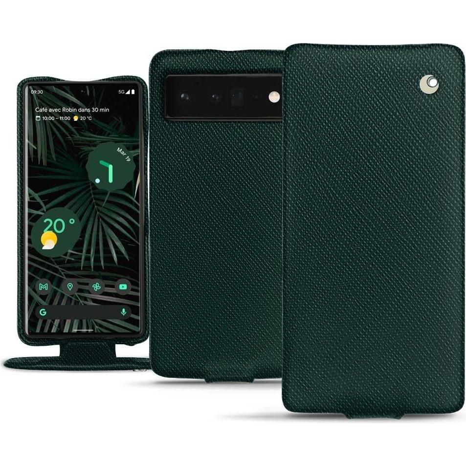 Thumbnail - Noreve Lederschutzhülle vertikal (Google Pixel 6 Pro), Smartphone Hülle, Grün
