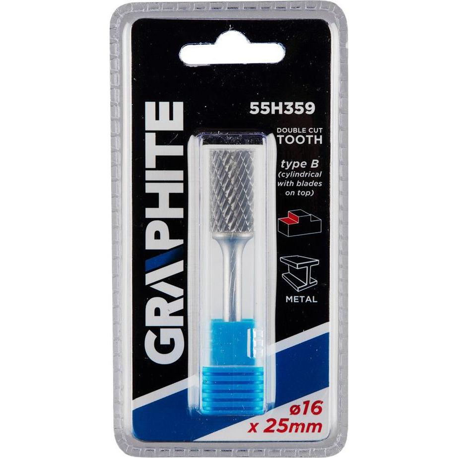 Thumbnail - Graphite, Cutter, HM B METAL METAL TIP (CYLINDRICAL WITH BLADES UPPER) 16 X 25 MM BOOT 6 X 45 MM 55H