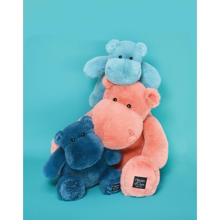 Image du produit Doudou et Compagnie Hippo, turquoise 25cm (25 cm)