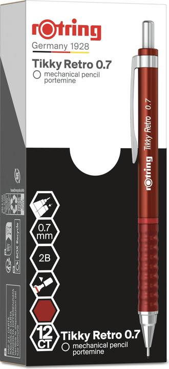 Produktbild Rotring Feinminenstift Tikky 0,7 Rot 12 Stück (0.70 mm, 2B, 1 x)