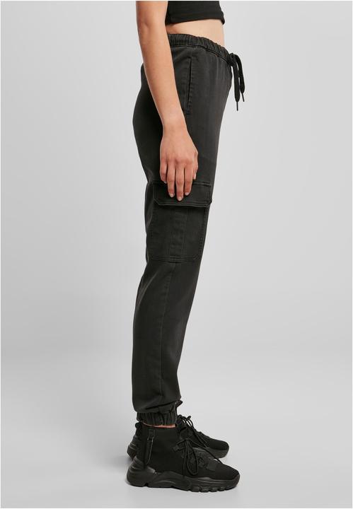 Actual product image Urban Classics Ladies Knitted Denim High Waist Cargo Pants (XS)