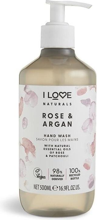 Image du produit I Love Naturals Gel lavant pour les mains à la rose et à l'argan avec des huiles naturelles 500ml (Savon liquide, 500 ml)