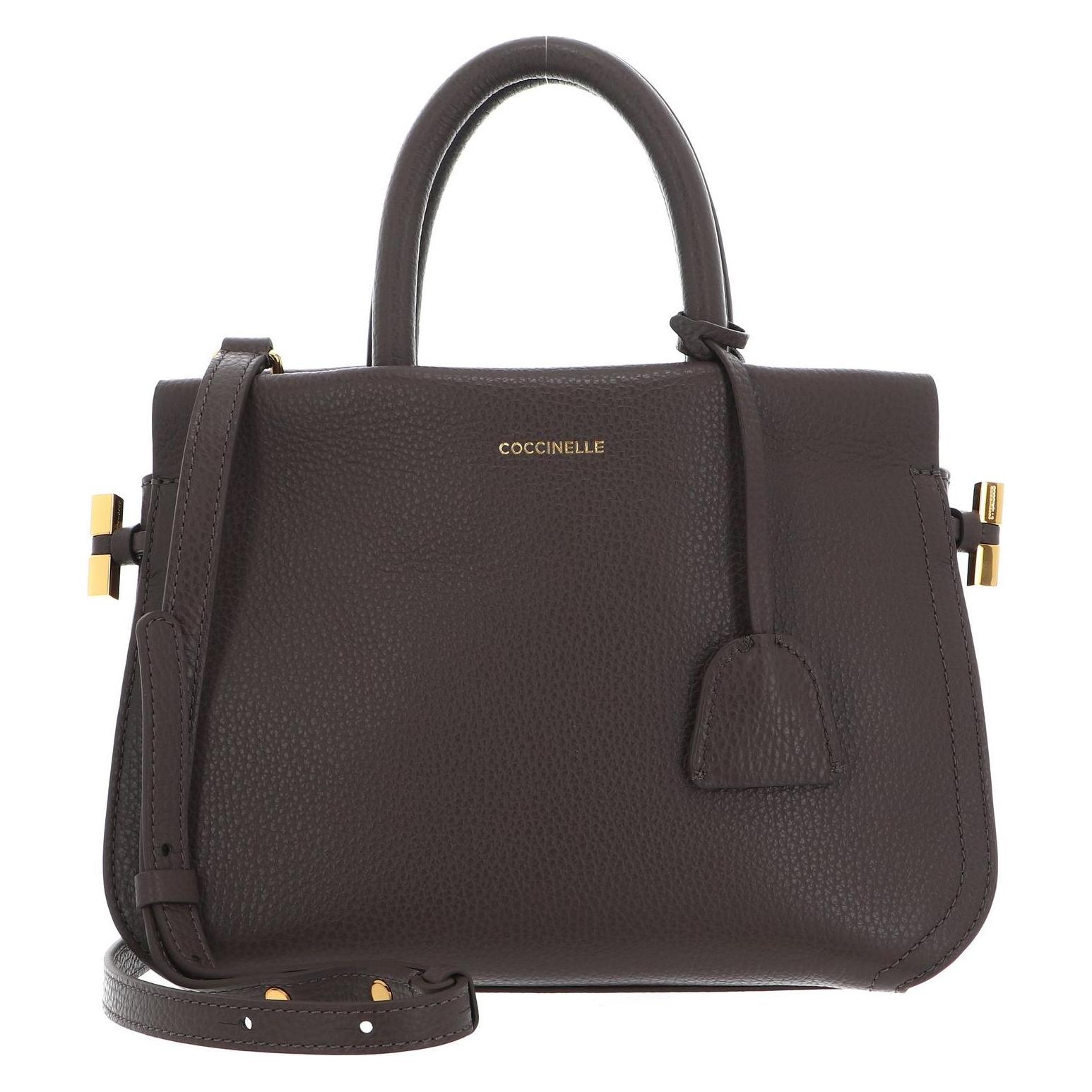 Coccinelle, Damen, Handtasche, Blue Soft Handbag Grained Leather, Braun