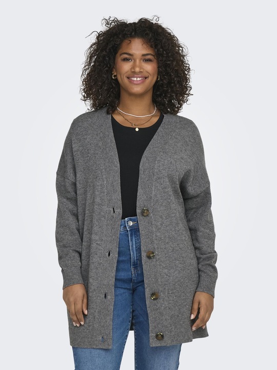 Actual product image Only Knit Fit V-neckline Curve Low shoulder cardigan Cardigan (M)