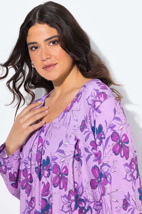 Immagine prodotto Ulla Popken Maglia dal taglio svasato con pieghe decorative, scollo rettangolare e maniche lunghe (42, 44)