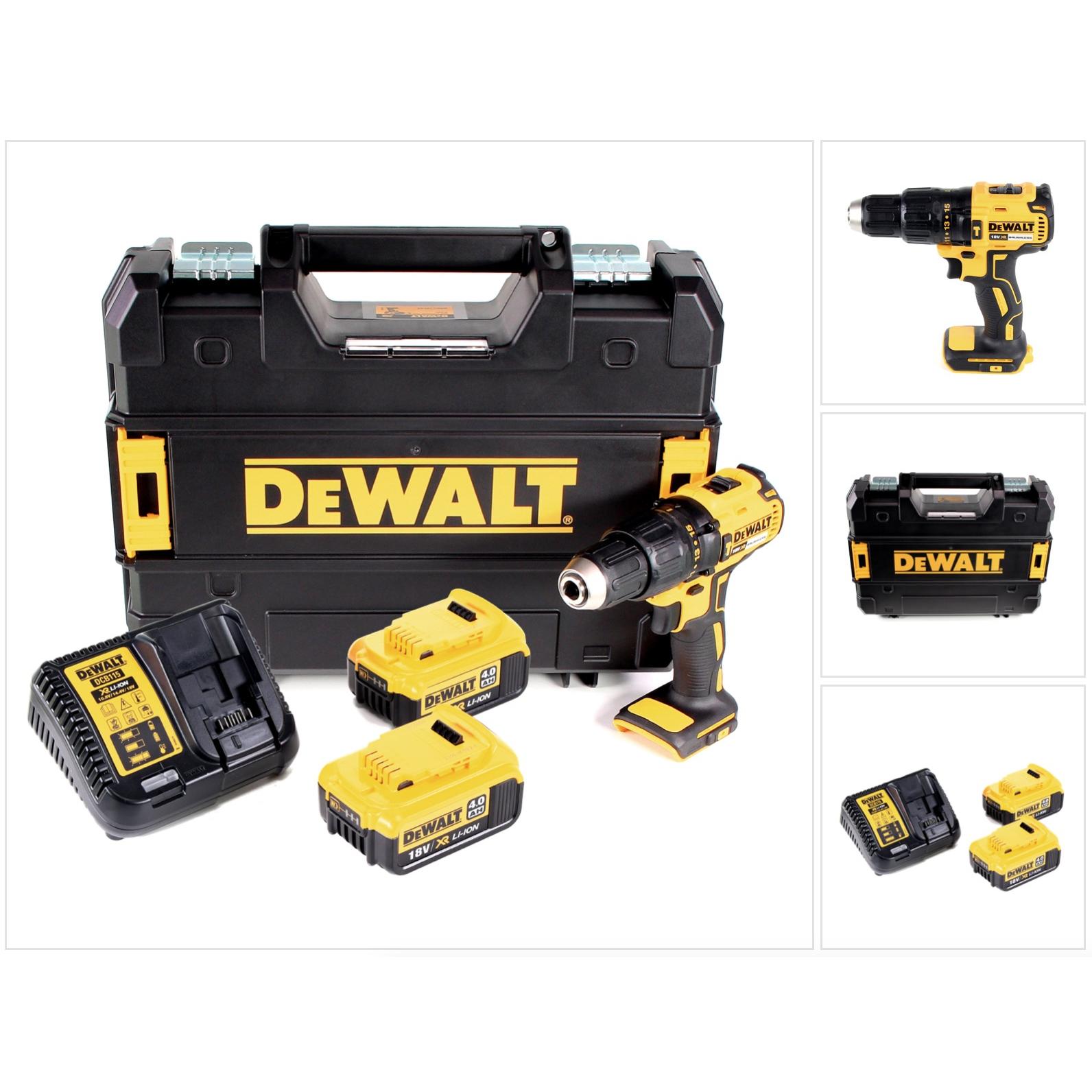 DeWalt, Bohrmaschine + Akkuschrauber, DCD 778 M2T Akku Schlagbohrschrauber 18V 65Nm + 2x Akkus 4,0Ah + Ladegerät in TSTA...