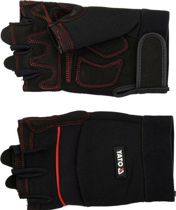 Produktbild Yato Grösse 10 Sicherheitshandschuhe, beschichtet, fingerlos, schwarz (YT-74660) (10)