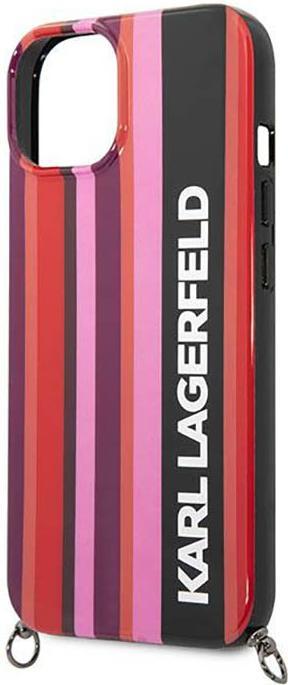 Actual product image Karl Lagerfeld KLHCP14SSTSTP iPhone 14 6.1" hardcase różowy/pink Color Stripes Strap (Apple iPhone 14)