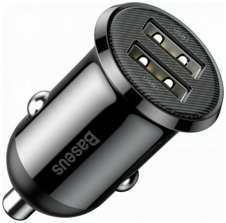 Image du produit Baseus Grain Pro Car Charger 2x USB 4.8A (black)