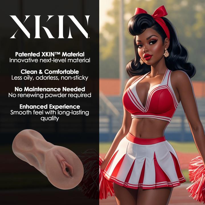 Produktbild Xkin Pinup Dolls - Cheerleader Cutie Cherry Splitz - TPE Large Masturbator - 321g - Brown