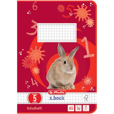 Herlitz, Heft + Block, Schulheft x.book, DIN A5, Lineatur 5 / kariert (A5, Kariert, Kein Einband)