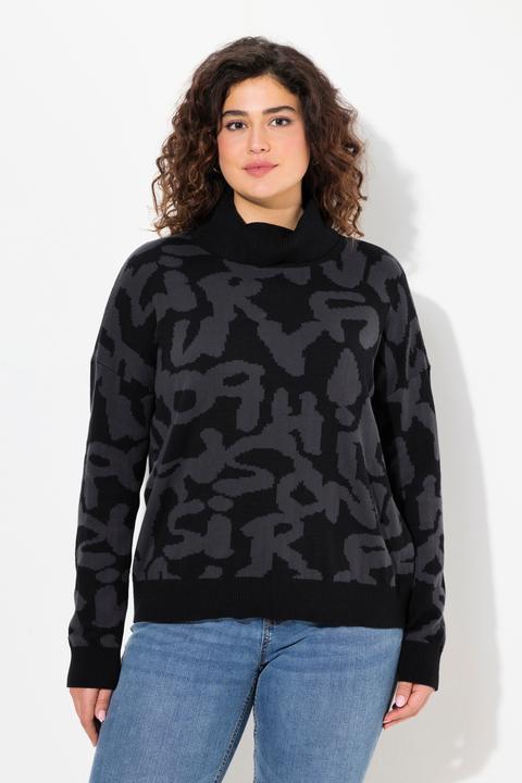 Produktbild Ulla Popken Pullover, Buchstaben, gerippter Rollkragen, Langarm (58)