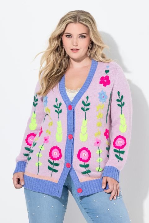 Image du produit Miamoda Cardigan avec fleurs brodées, coupe Classic Fit ample (54)