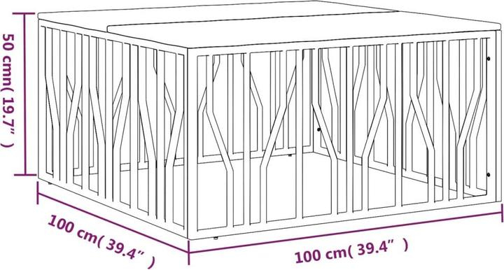 Immagine prodotto vidaXL Silbern (100 x 100 x 50 cm)