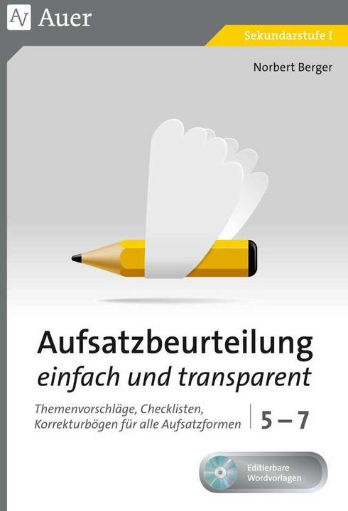 Produktbild Aufsatzbeurteilung einfach und transparent 5-7 (Deutsch, Norbert Berger, 2017)