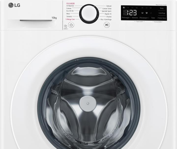 Actual product image LG F4R3010NSWW Washing machine 10kg AI DD, Class A-10%, 1400 rpm, Steam wash (10 kg, Left)