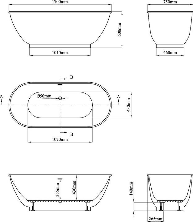 Actual product image Vente-unique Mobula (240 l, 75 cm, 170 cm)