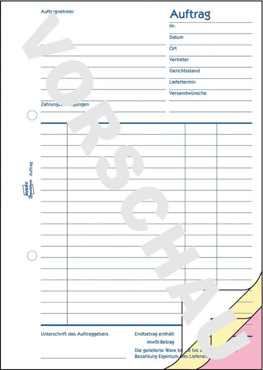 Produktbild Avery Formularbuch Auftrag (120 x)