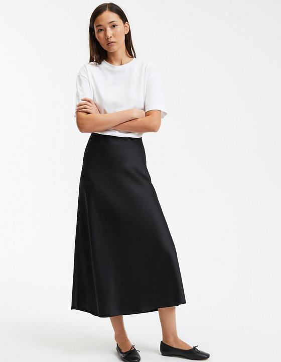 Produktbild La Redoute Collections Ausgestellter Maxirock aus mattem Satin (44)