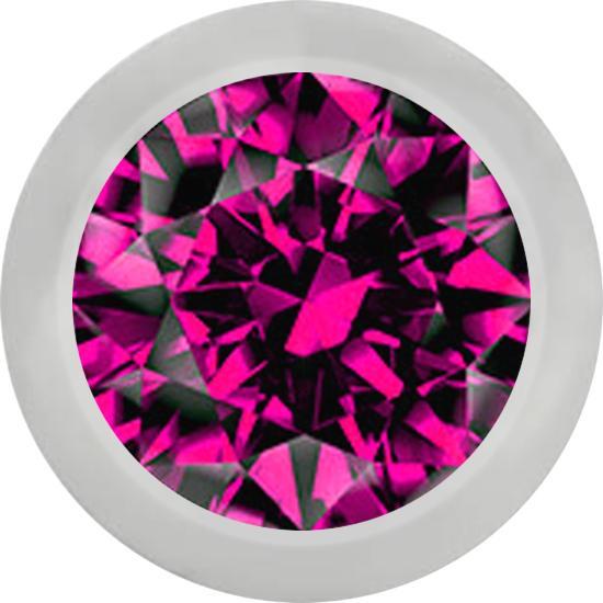Produktbild Star Piercing Micro Kugel silber mit Kristall fuchsia (Chirurgenstahl 316L)