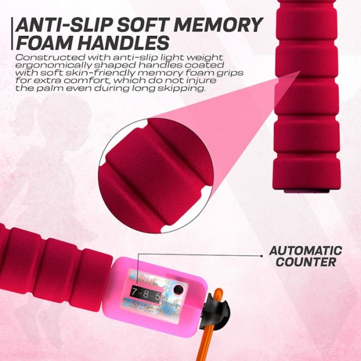 Actual product image Rdx Adjustable skipping rope with counter (310 cm)