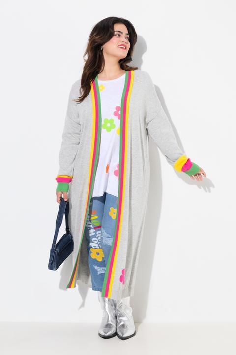 Actual product image Angel of Style Long-Strickjacke, Straight Fit, Neon-Rippbündchen (54)