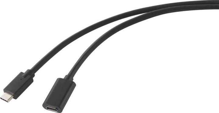 Productafbeelding Renkforce USB-kabel USB 3.2 Gen2x2 USB-C™ male, USB-C™ female 2,00 m Zwarte PVC mantel (2 m, USB 3.2, 60 W)