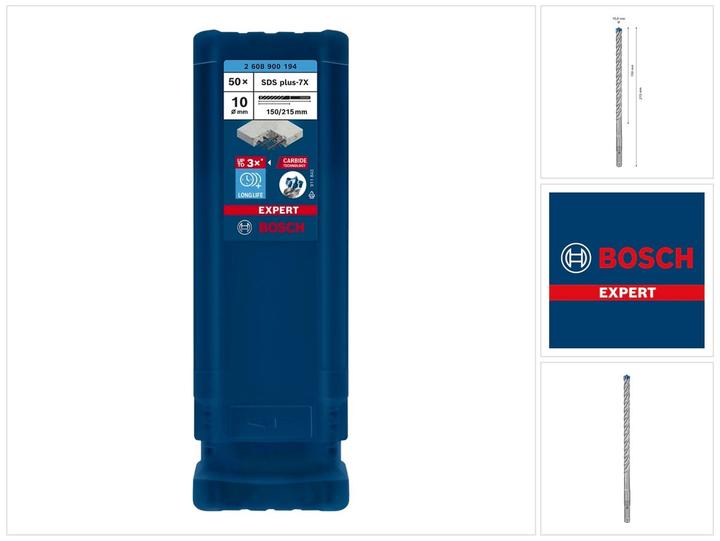 Actual product image Bosch Professional Zubehör EXPERT SDS plus-7X hammer drill bits, 10 x 150 x 215 mm, 50 pcs. (10.0 mm)
