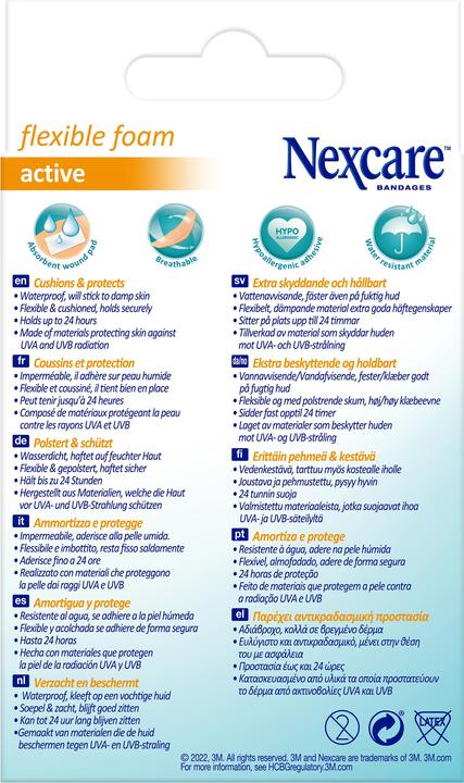 Immagine prodotto Nexcare Pflaster Flexible Foam Active 3 Grössen assortiert (8 x)