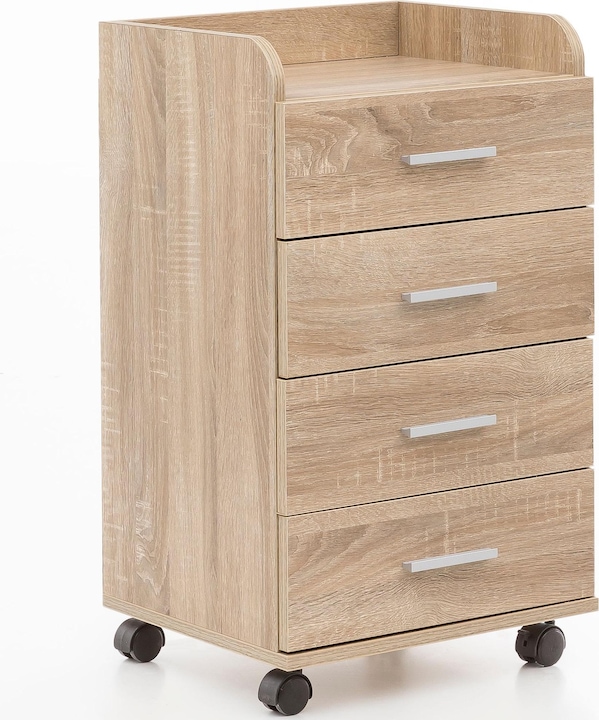 Actual product image FineBuy Roll container wood veneered brown (33 x 40 x 71 cm)