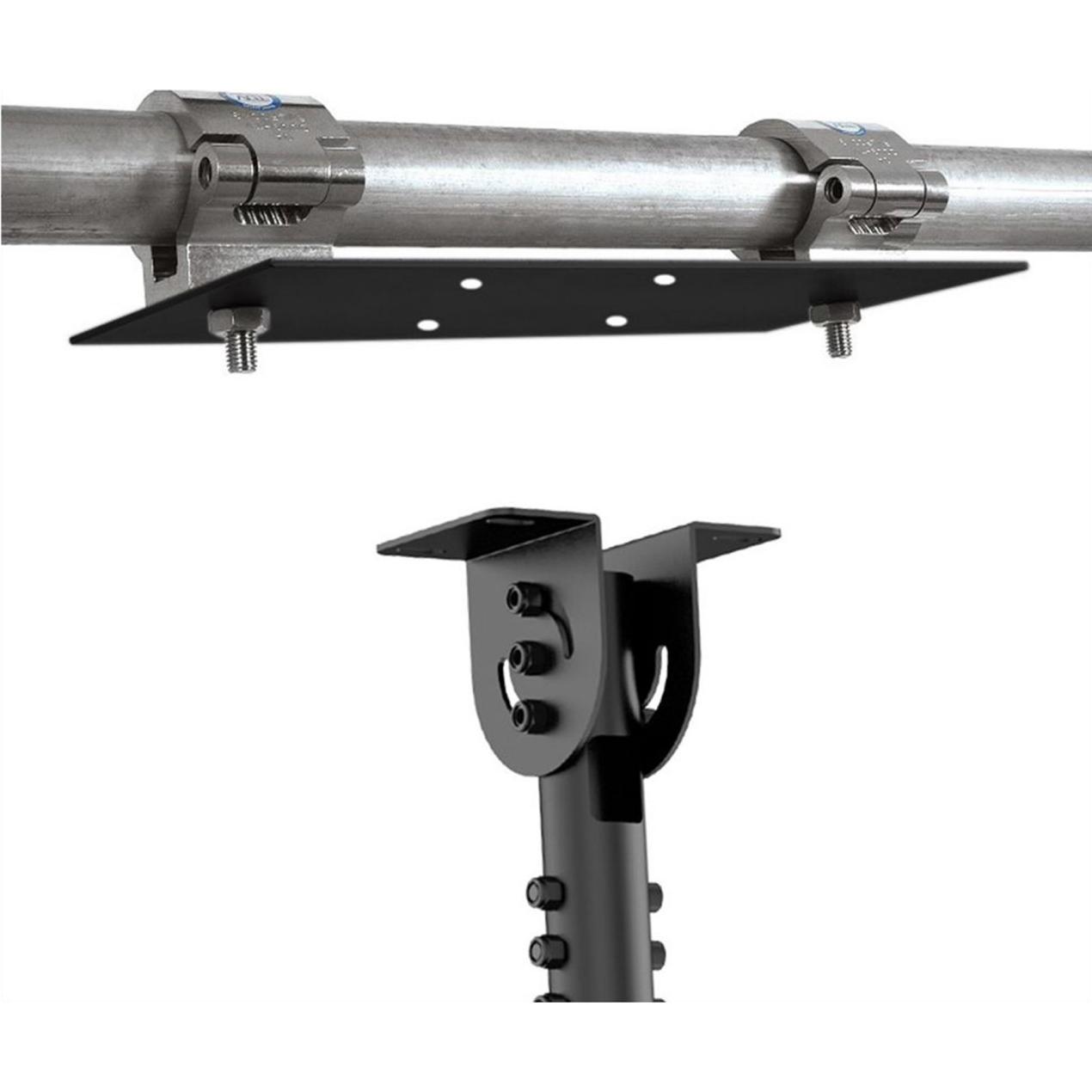 Thumbnail - Hagor Montagekomponente (Deckenplatte, 2 Rohrklemmen) (Decke), Beamer Halterung, Silber