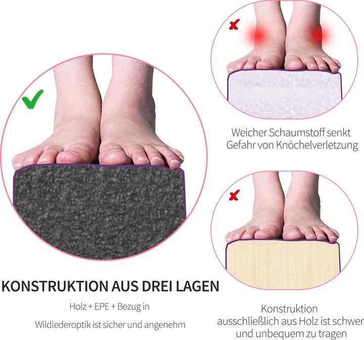 Produktbild Homcom Schwebebalken Kiefernholz, Polyester Violett