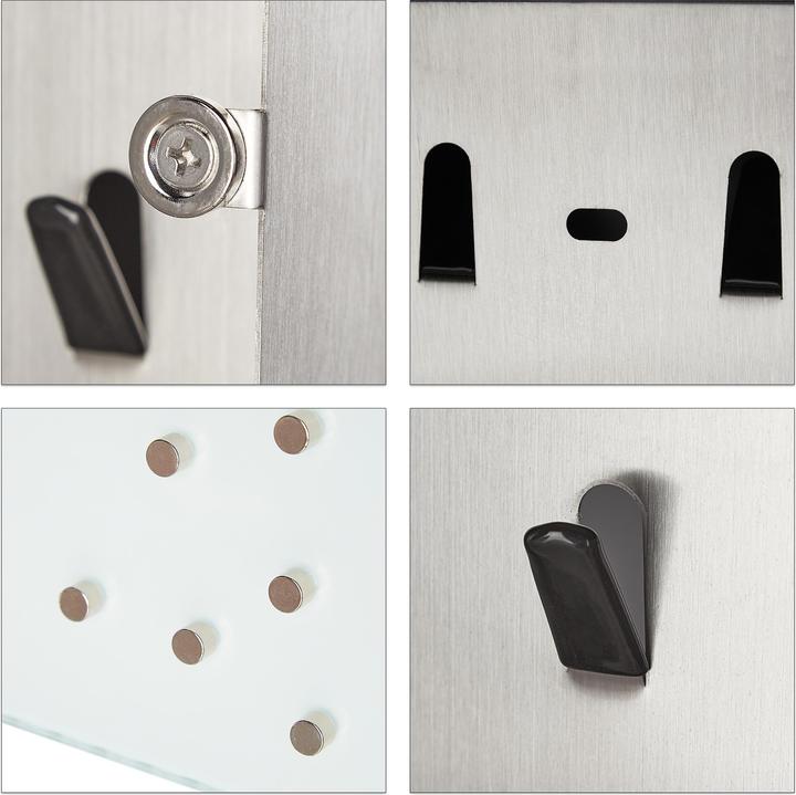 Actual product image Relaxdays Key box glass magnetic board (30 x 5.5 x 20 cm)