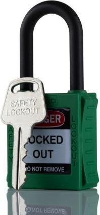 RS PRO Nylon Holder Type Safety Barrier, Single Locking, Ø 6.4mm, 38mm, Green