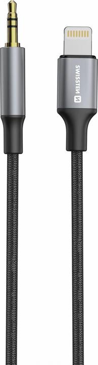 Immagine prodotto Swissten Audioadapter Textil Lightning (male) / 3,5 mm JACK (male) 1,5 M Schwarz (1.50 m)