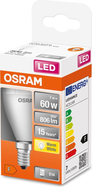 Produktbild Osram Led Star Classic P (E14, 60 W, 806 lm, 1 x, F)