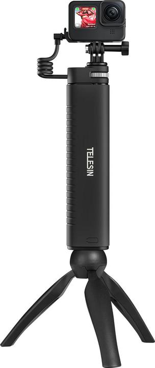 Actual product image Telesin Power grip selfie stick (With power bank) TE-CSS-001